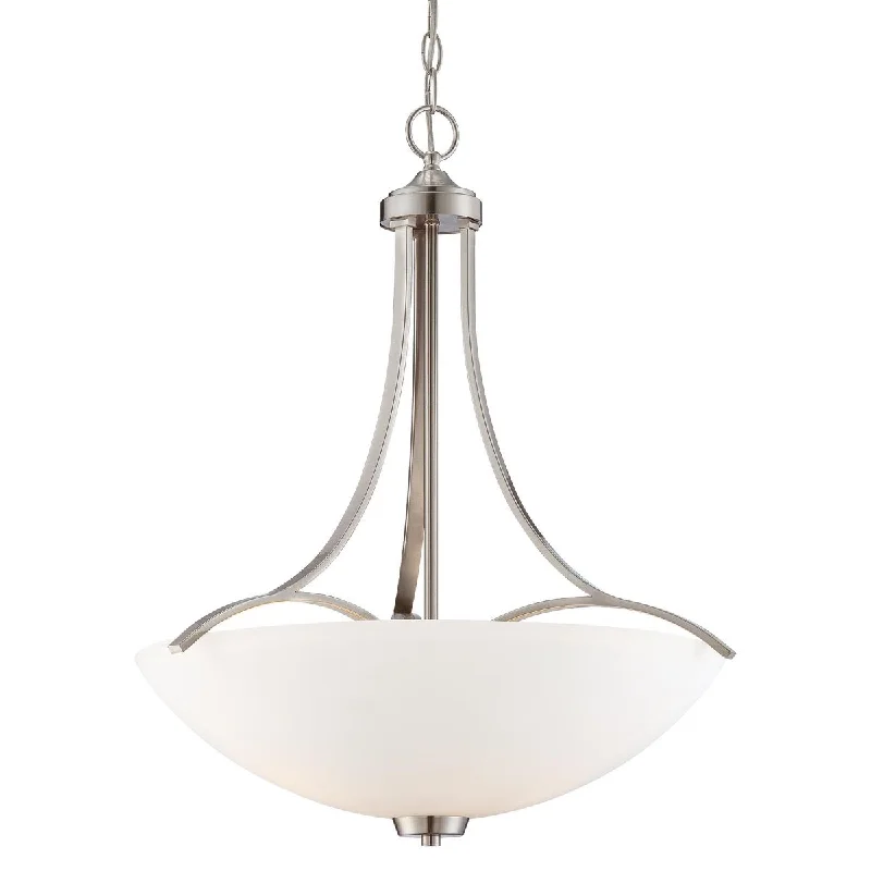 Explosion - Proof Industrial Lighting for Hazardous LocationsOverland Park 22 in. 3 Lights Pendant Light Brushed Nickel Finish