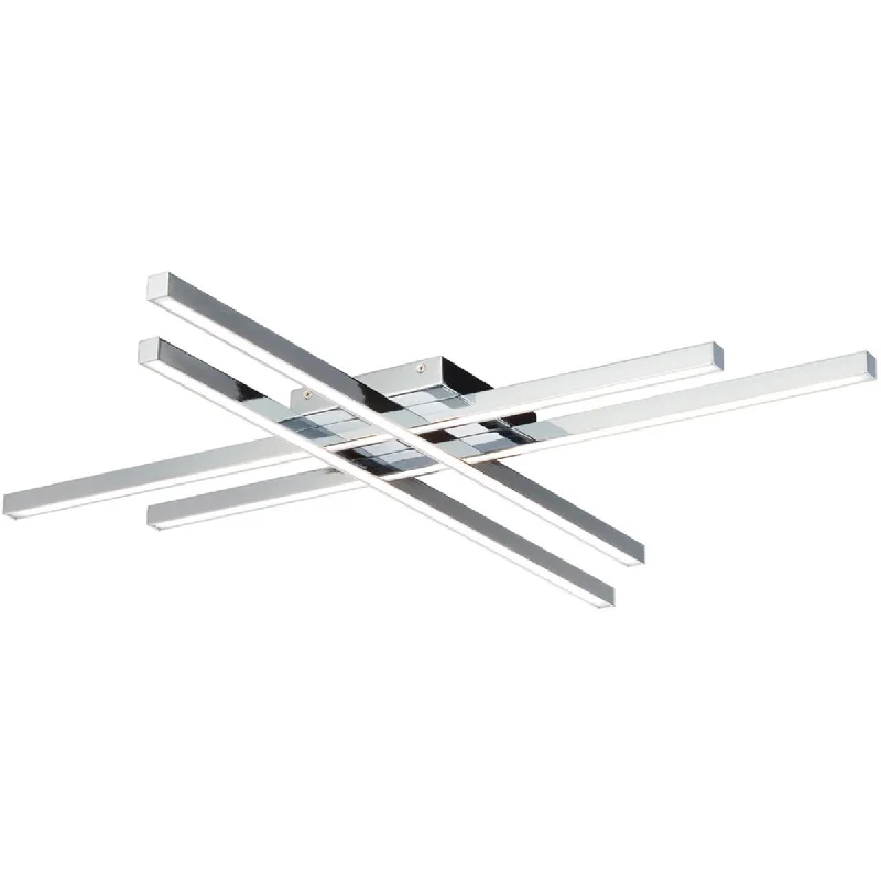 Industrial Lighting for Metal Fabrication ShopsParallax 32 in. LED Flush Mount Light Selectable CCT Chrome Finish