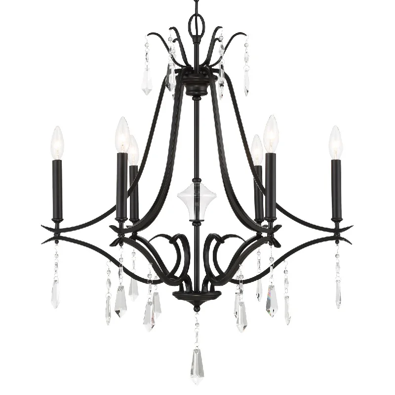Durable Industrial Lighting for Harsh EnvironmentsLaurel Estate 27 In. 6 Lights Chandelier Black Finish