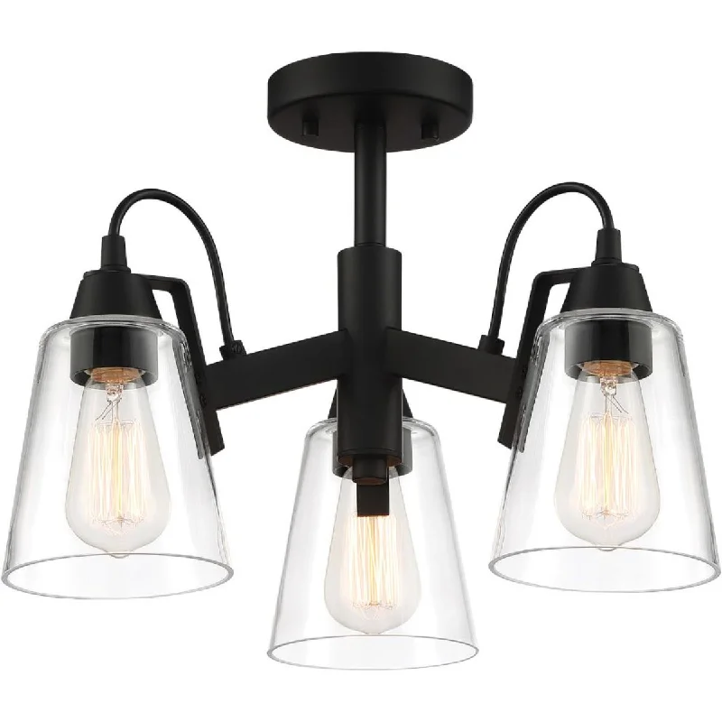 Corrosion - Resistant Industrial Lighting for Coastal FactoriesBeckonridge 17 in. 3 Lights Semi flush Mount Light Black finish