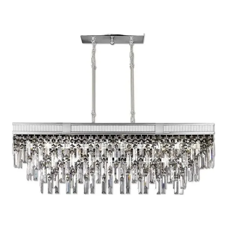 Track lighting for creating a moody atmosphereValencia Modern Crystal Linear Chandelier