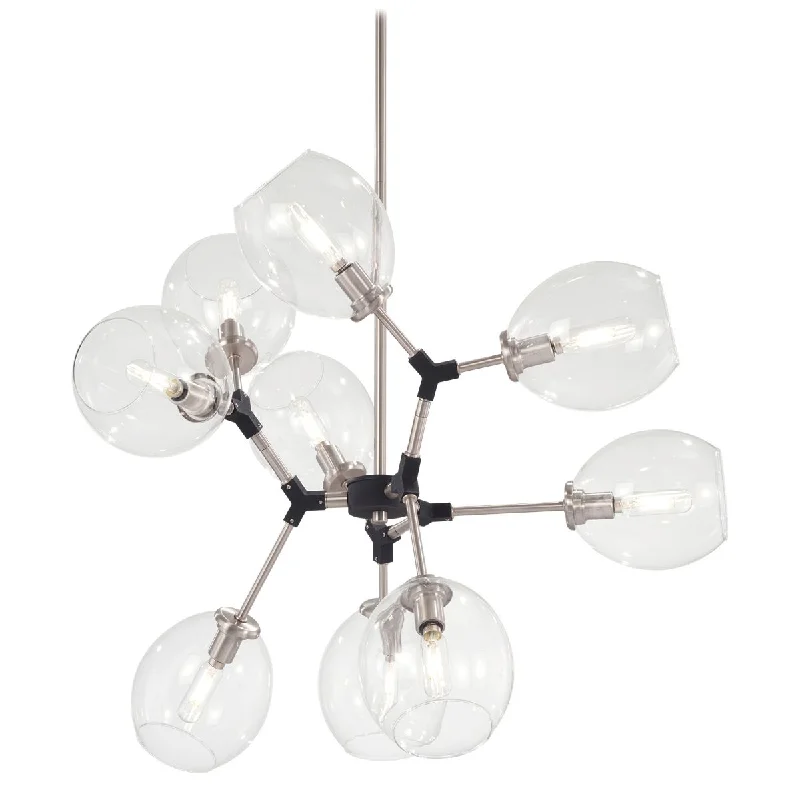 Industrial Lighting for Furniture FactoriesNexpo 30 in. 9 lights Chandelier Brushed Nickel finish Industrial Lighting for Furniture FactoriesNexpo 30 in. 9 lights Chandelier Brushed Nickel finish