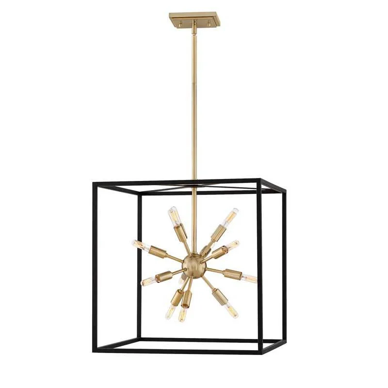 Track lighting with clear glass shadesHinkley 46314BLK Chandelier Aros Black