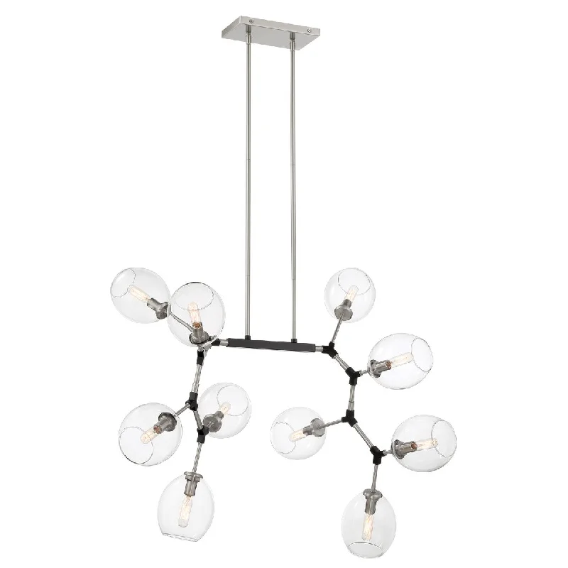 Industrial Lighting for Electronics ManufacturingNexpo 50 in. 10 lights Chandelier Brushed Nickel finish Industrial Lighting for Electronics ManufacturingNexpo 50 in. 10 lights Chandelier Brushed Nickel finish