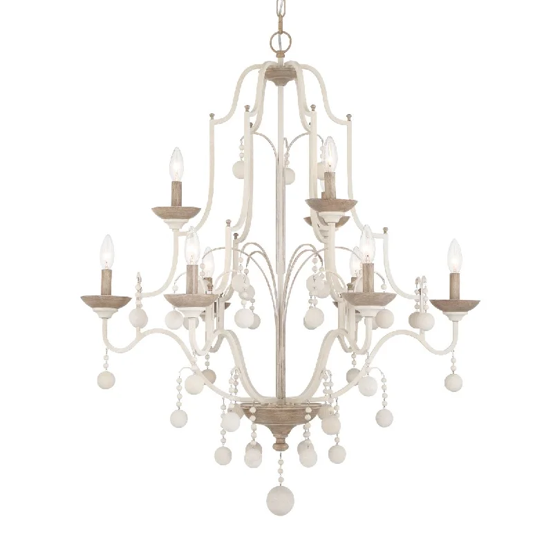 Corrosion - Resistant Industrial Lighting for Coastal FactoriesColonial Charm 33 In. 9 Lights Chandelier White Finish