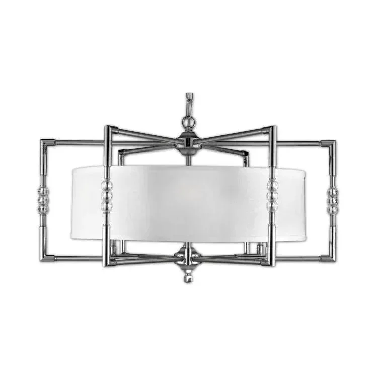 Track lighting for modernizing traditional interiorsMagro Shaded Brass and Crystal Chandelier