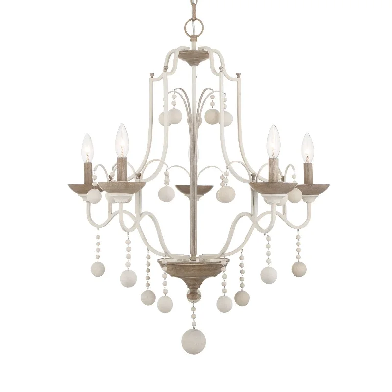 High - Bay LED Industrial Lighting for WarehousesColonial Charm 28 In. 5 Lights Chandelier White Finish