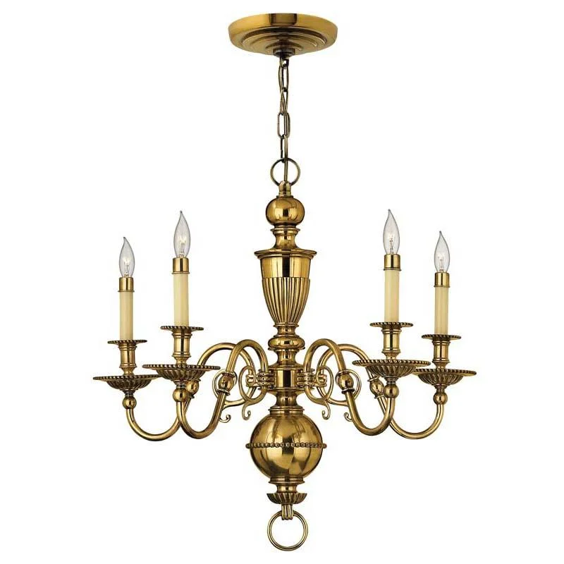 White track lighting for a clean lookHinkley 4415BB Chandelier Cambridge Burnished Brass