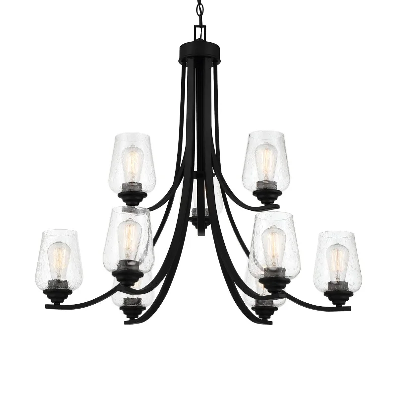 Dimmable Industrial Lighting for Ambiance ControlShyloh 31 in. 9 Lights Chandelier Black finish