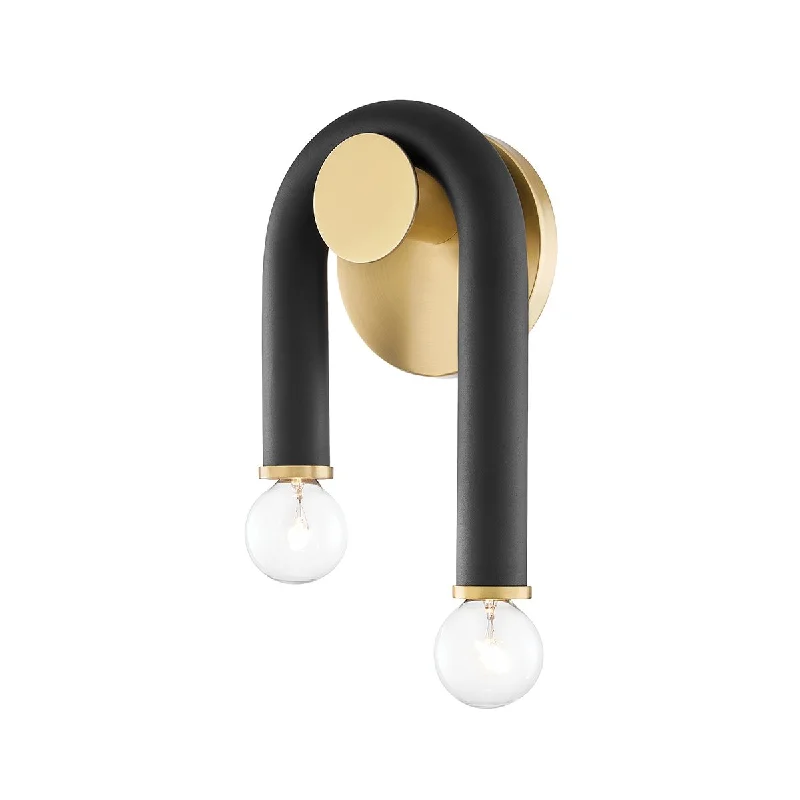 Industrial Lighting for Printing Press FacilitiesWhit 11 in. Wall Light Aged Brass & Black finish