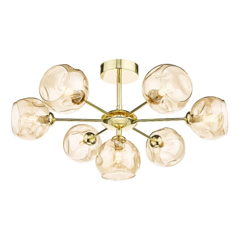 Track lighting with a decorative track designCohen 7Lt Semi Flush Ceiling Light - Various Finish
