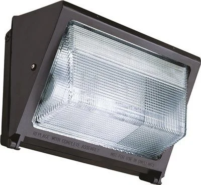 Track lighting with colored glass accentsDie-Cast Metal Halide Wall Pack With Lamp