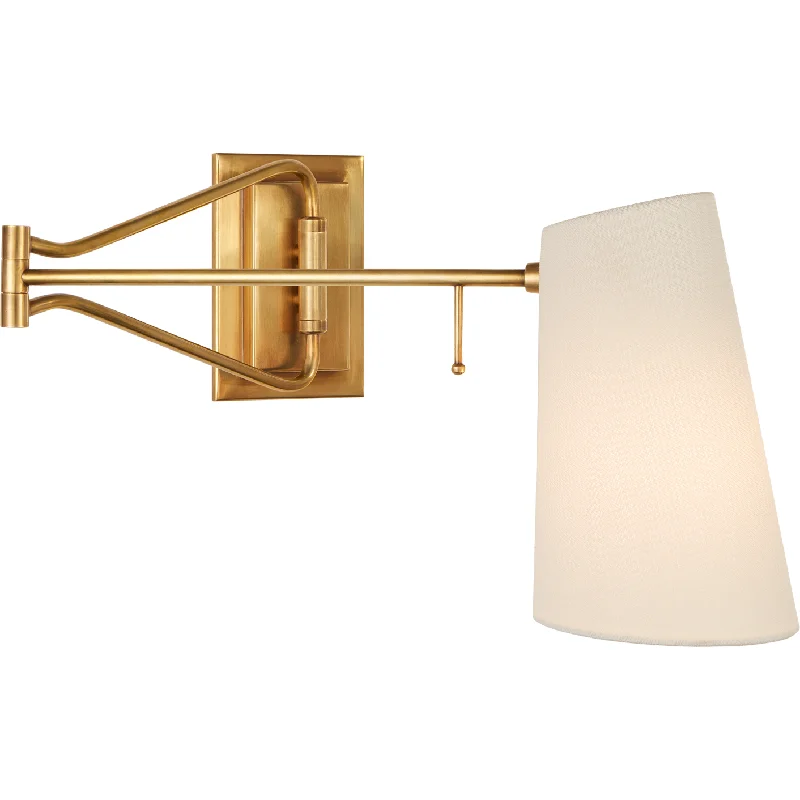 Track lighting with frosted glass shadesleather wall lamps with a distressed texture for a rugged and stylish lookKeil Swing Arm Wall Light