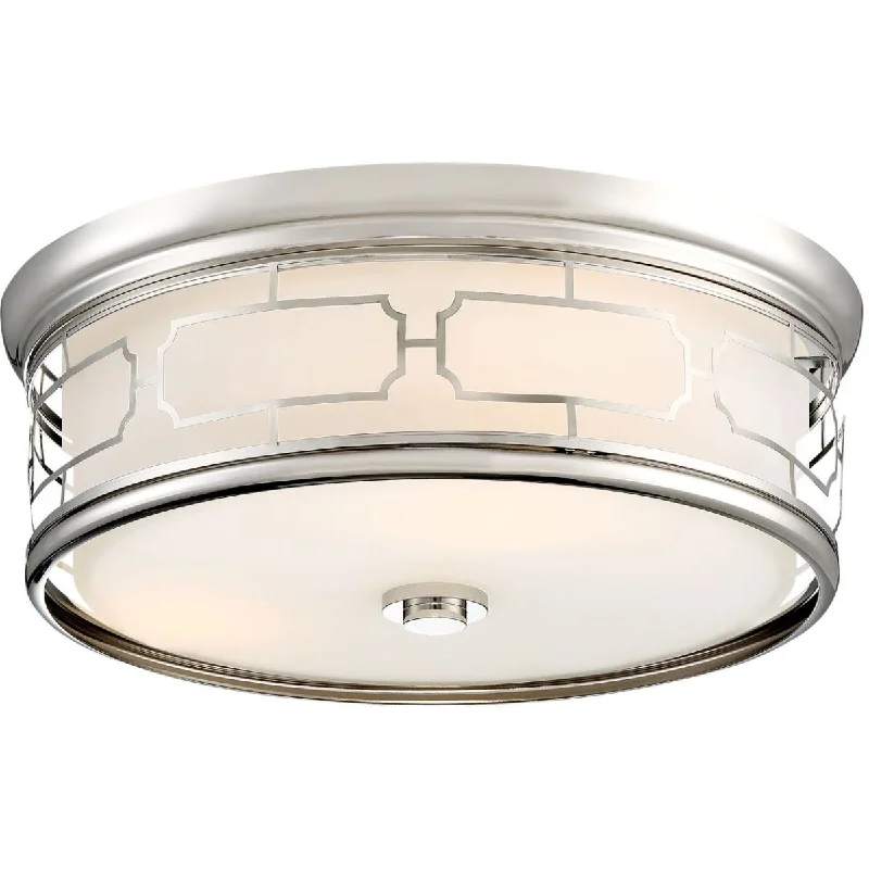 Industrial Lighting for Electronics Manufacturing16 in. LED Flush Mount Light Silver finish