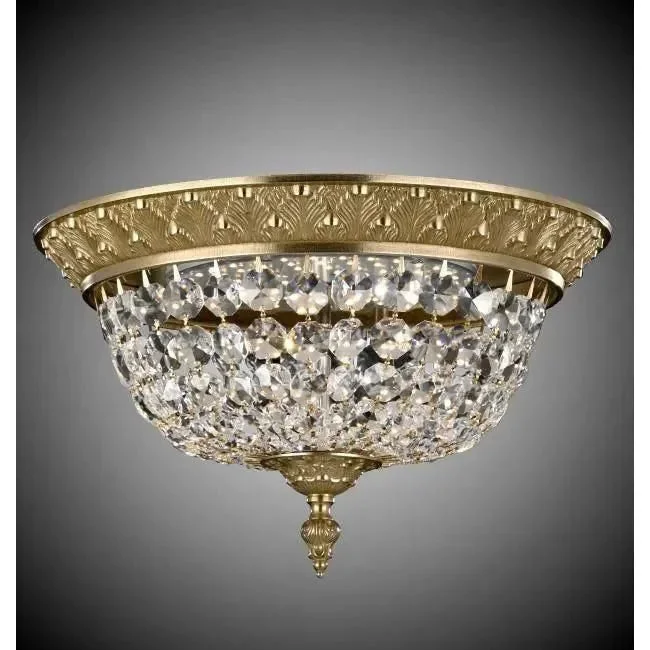 Wireless track lighting for easy installationCorinthian Brass and Crystal Flush Basket