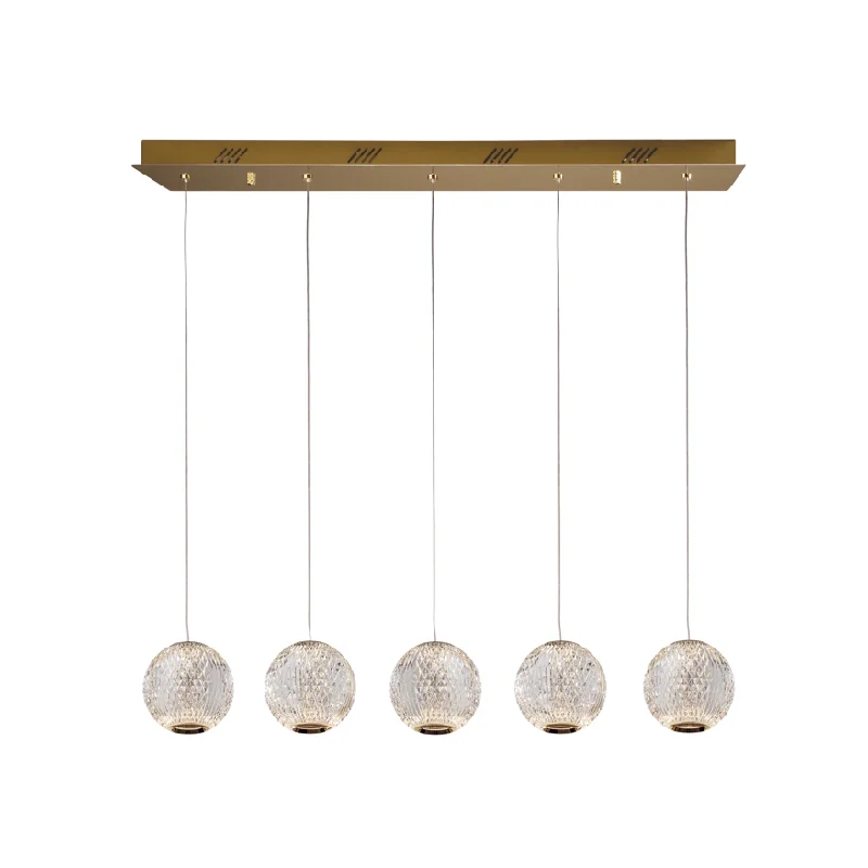 Track lighting for updating office lobbiesAustral 5 LED Lights Island Ceiling Light - Gold & Clear Finish IP20