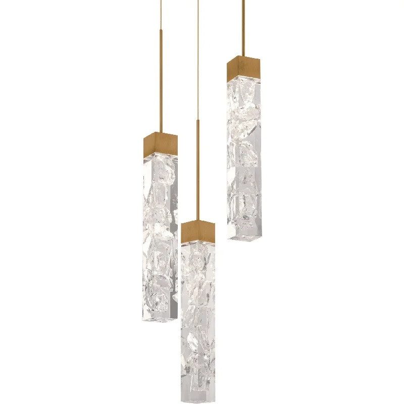 Track lighting with colored glass accentsMinx Round Multi Light Pendant