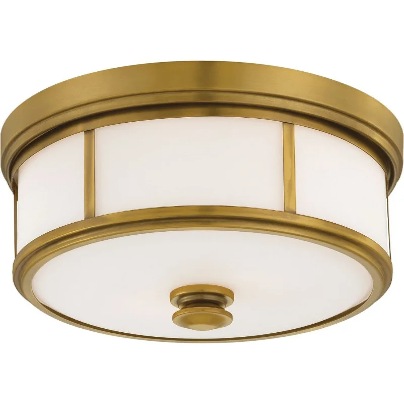 Industrial Area Lighting for Large Open Spaces16 in. 3 Lights Flush Mount Light Gold finish