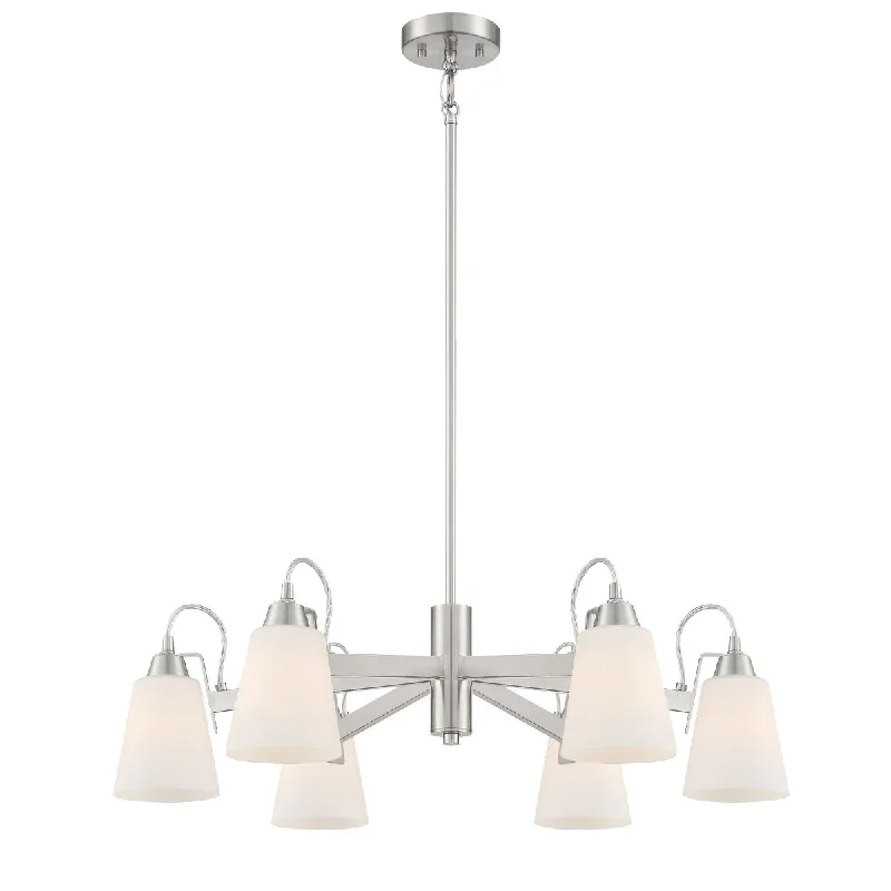 Industrial Lighting for Textile MillsBeckonridge 32 in. 6 Lights Chandelier Brushed Nickel finish