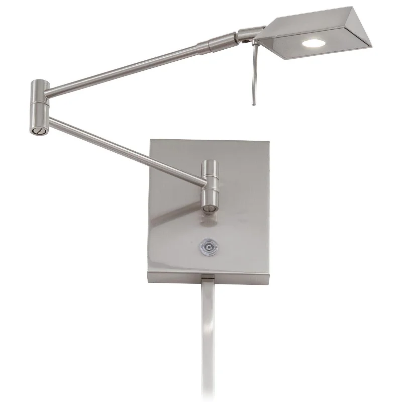 Dimmable Industrial Lighting for Ambiance ControlGeorge's Reading Room Contemporary LED Swing Arm Wall Lamp Nickel Finish Dimmable Industrial Lighting for Ambiance ControlGeorge's Reading Room Contemporary LED Swing Arm Wall Lamp Nickel Finish