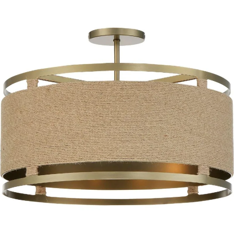 Color - Tunable Industrial Lighting for Special ApplicationsWindward Passage 21 in. 4 Lights Semi flush Mount Light Brass finish