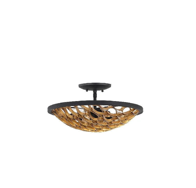 Dimmable Industrial Lighting for Ambiance ControlVentura Three Light Semi-Flush Mount