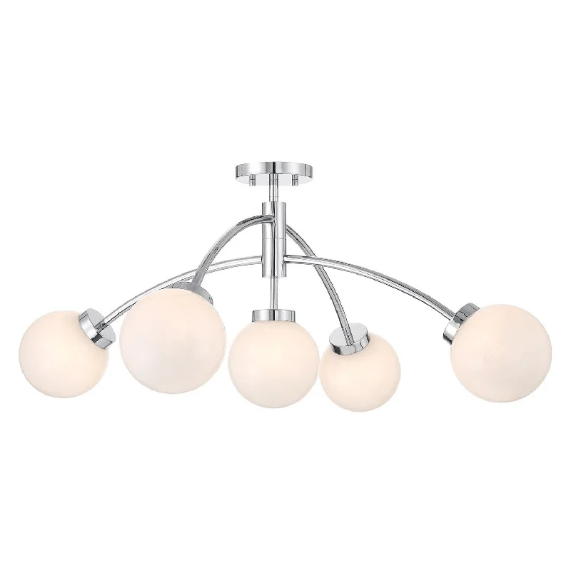 Industrial Lighting for Metal Fabrication ShopsRedfield Five Light Convertible Semi-Flush /Pendant