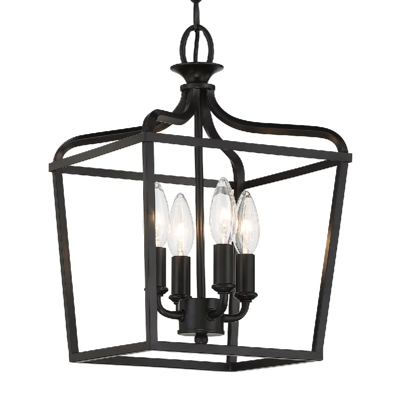 Industrial Lighting for Pharmaceutical ManufacturingLaurel Estate 15 In. 4 Lights Semi flush Mount Light Black Finish