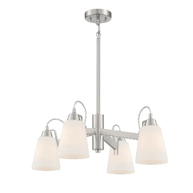 Industrial Flood Lighting for Outdoor Loading DocksBeckonridge 24 in. 4 Lights Chandelier Brushed Nickel finish
