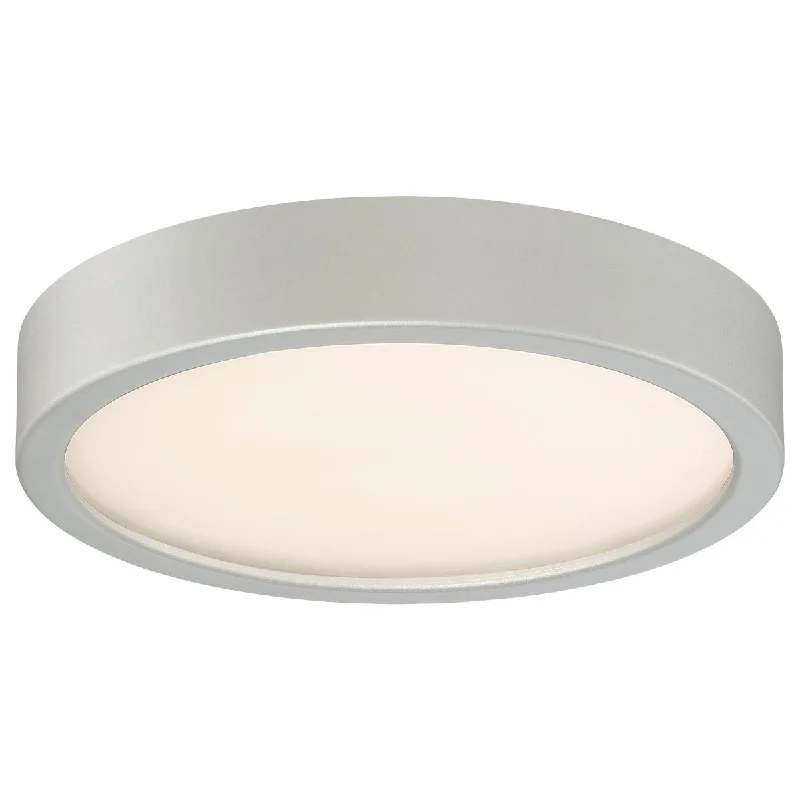 Industrial Pendant Lighting for Machine Shops8 in. LED Flush Mount Silver finish