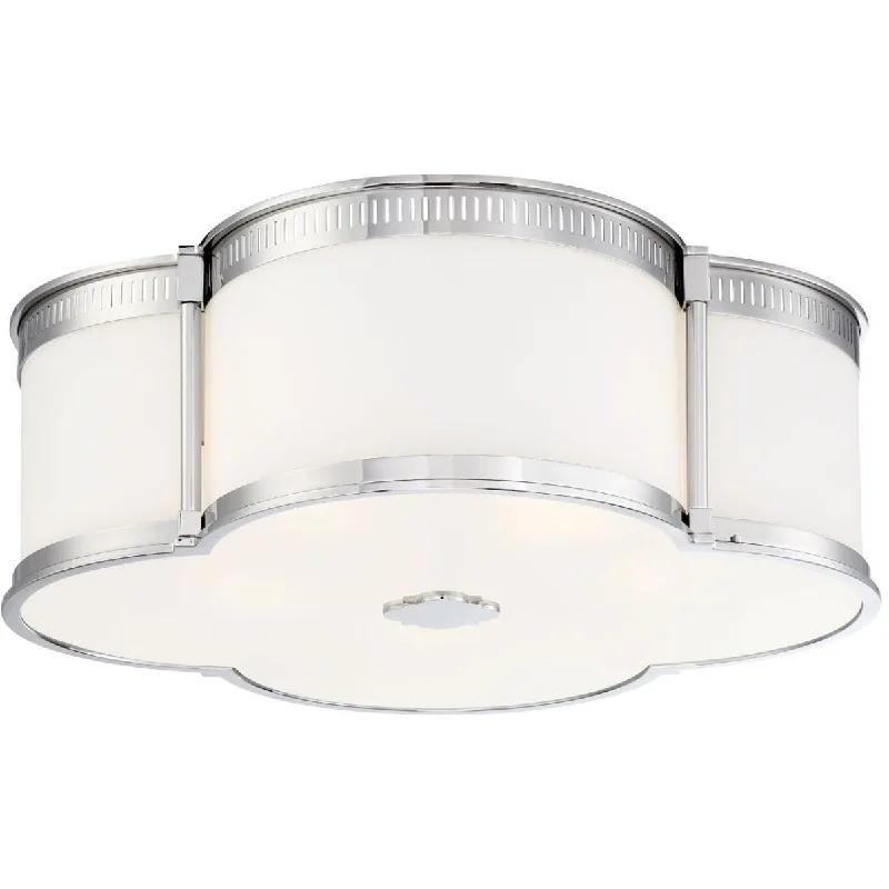 High - Bay LED Industrial Lighting for Warehouses22 in. LED Flush Mount Light Polished Nickel finish