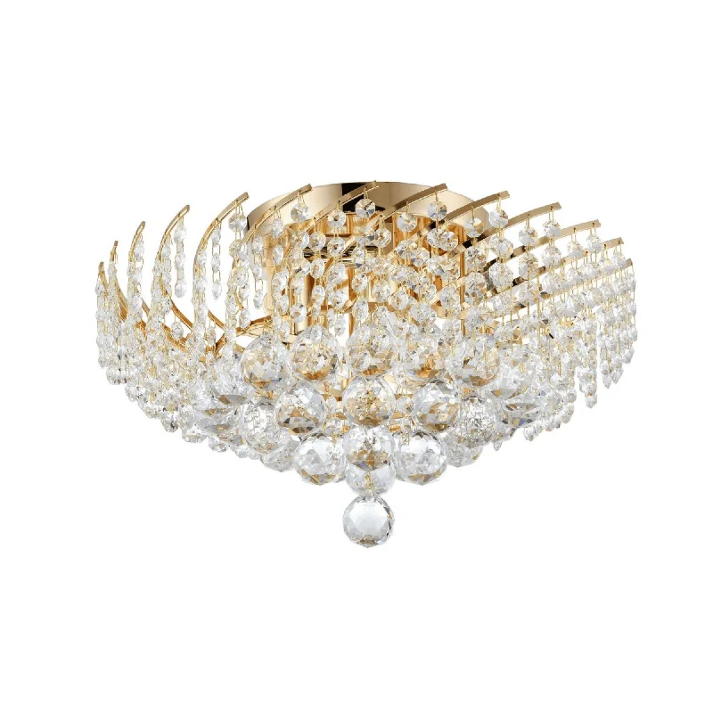 Energy - efficient track lighting fixturesKarolina 6/9Lt Crystal Flush Ceiling Light - Gold
