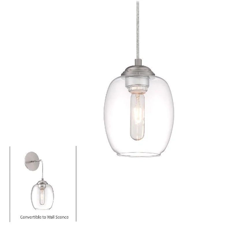 Shock - Resistant Industrial Lighting for Vibrating Machinery AreasBubble 8 in. Convertible Armed Sconce/Pendant Light Brushed Nickel finish Shock - Resistant Industrial Lighting for Vibrating Machinery AreasBubble 8 in. Convertible Armed Sconce/Pendant Light Brushed Nickel finish