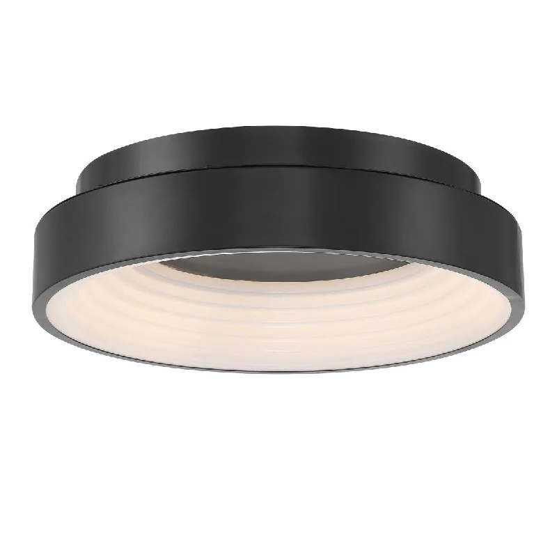 Dimmable Industrial Lighting for Ambiance ControlConc 15 in. LED Flush Mount Light Coal Finish Dimmable Industrial Lighting for Ambiance ControlConc 15 in. LED Flush Mount Light Coal Finish