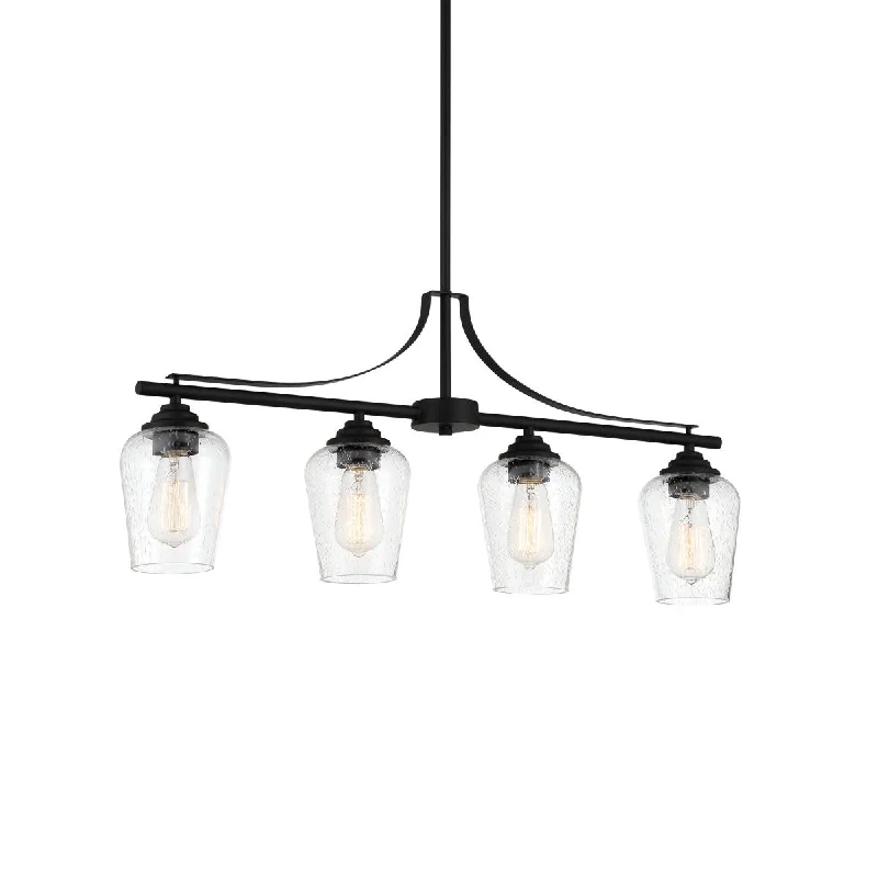 Industrial Lighting for Woodworking FactoriesShyloh 32 in. 4 Lights Pendant Light Black Finish