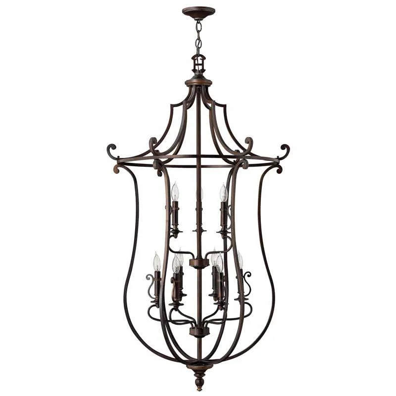 Track lighting with multiple heads for flexibilityHinkley 4259OB Chandelier Plymouth Olde Bronze