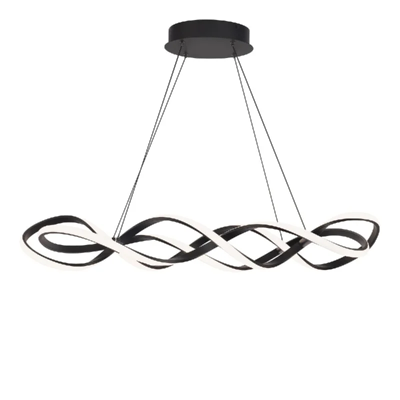 Industrial Flood Lighting for Outdoor Loading DocksInterlace 39 in. LED Pendant Light Black finish