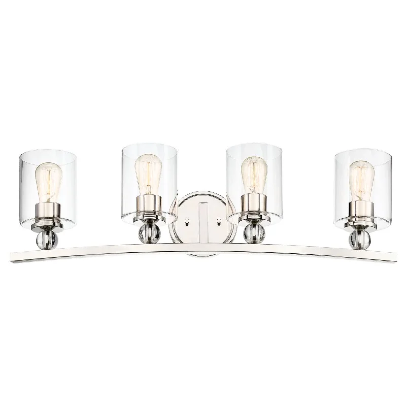 Industrial Emergency Lighting for Safety in FactoriesStudio 5 33 in. 4 Lights Vanity Light Polished Nickel finish