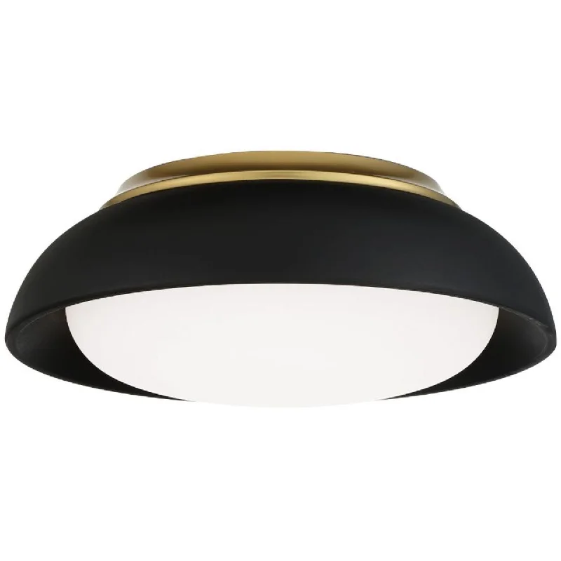 Industrial Lighting for Textile Mills12 in. LED Flush Mount Light Black finish