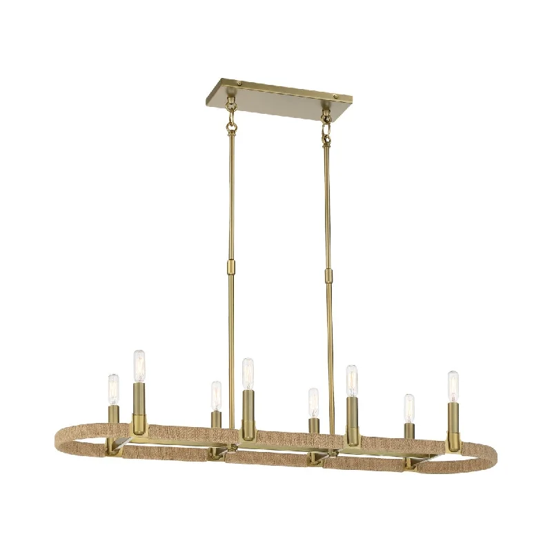 Industrial Lighting for Furniture FactoriesWindward Passage 41 in. 8 Lights Pendant Light Brass Finish