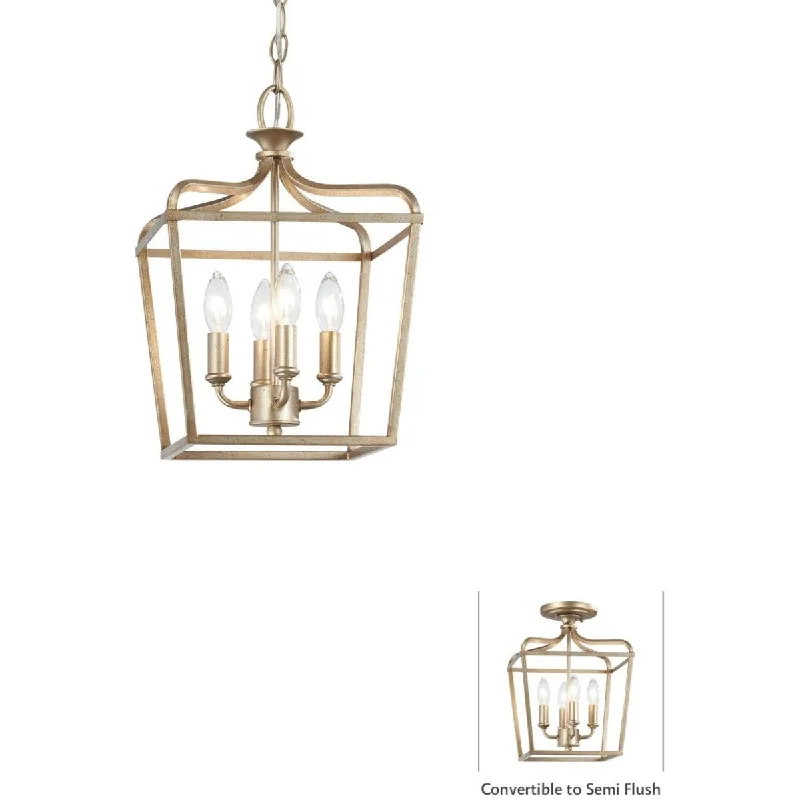 Industrial Area Lighting for Large Open SpacesLaurel Estate 15 in. 4 Lights Semi flush Mount Light Gold finish
