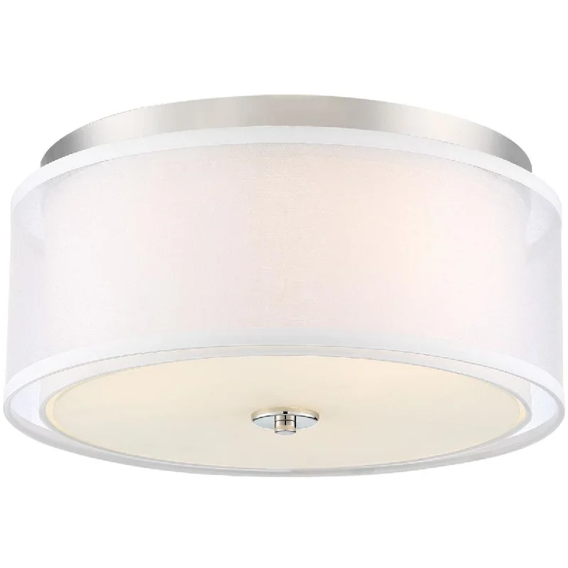 Industrial Lighting for Textile MillsStudio 5 16 in. 3 Lights Flush Mount Light Polished Nickel Finish