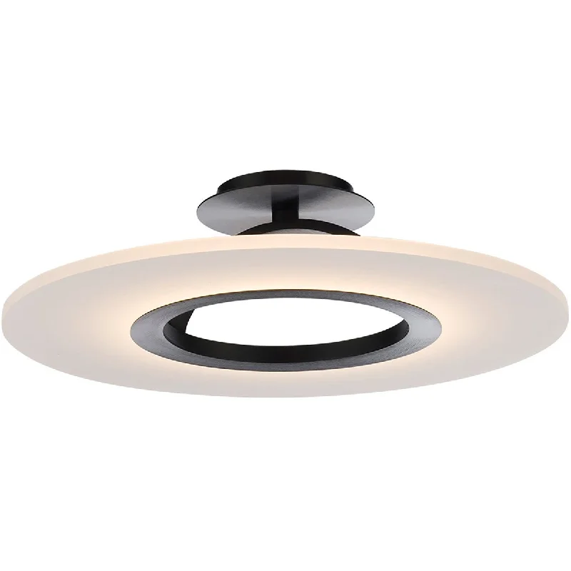 Industrial Lighting with High CRI (Color Rendering Index) for True Color PerceptionElektron 20 In LED Semi Flush Mount Black finish