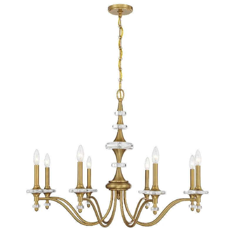 Industrial Pendant Lighting for Machine ShopsChamplain Eight Light Chandelier