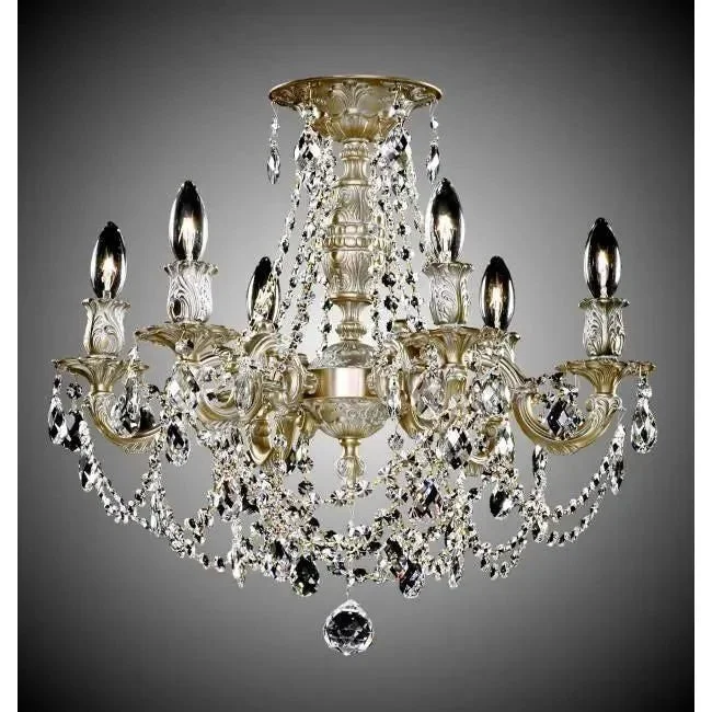 Track lighting with swivel heads for precise aimingBiella Brass and Crystal Semi-Flush