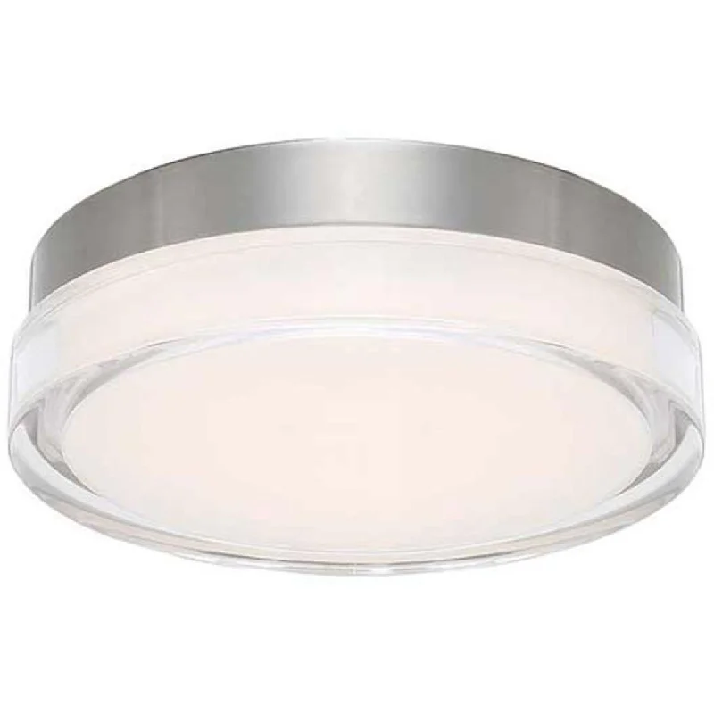 Industrial Task Lighting for Precision WorkstationsDot 15 in. LED Flush Mount Light 3500K Silver Finish