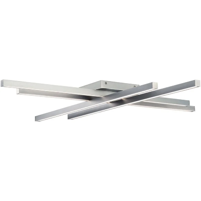 Shock - Resistant Industrial Lighting for Vibrating Machinery AreasParallax 32 in. LED Flush Mount Light Selectable CCT Brushed Nickel Finish