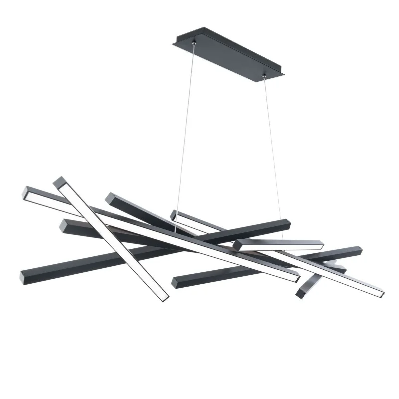 Industrial Task Lighting for Precision WorkstationsParallax 55 in. 8 Lights LED Chandelier Black finish