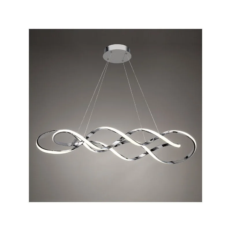 Industrial Lighting for Printing Press FacilitiesInterlace 39 in. LED Pendant Light Chrome Finish