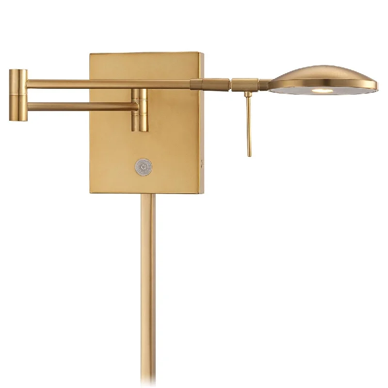 Industrial Lighting with High CRI (Color Rendering Index) for True Color PerceptionGeorge's Reading Room Contemporary LED Swing Arm Wall Lamp Gold finish Industrial Lighting with High CRI (Color Rendering Index) for True Color PerceptionGeorge's Reading Room Contemporary LED Swing Arm Wall Lamp Gold finish